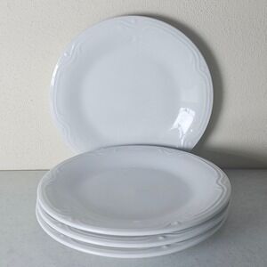 Vintage Totally Today Fantasia White Embossed Salad plates lot of 4